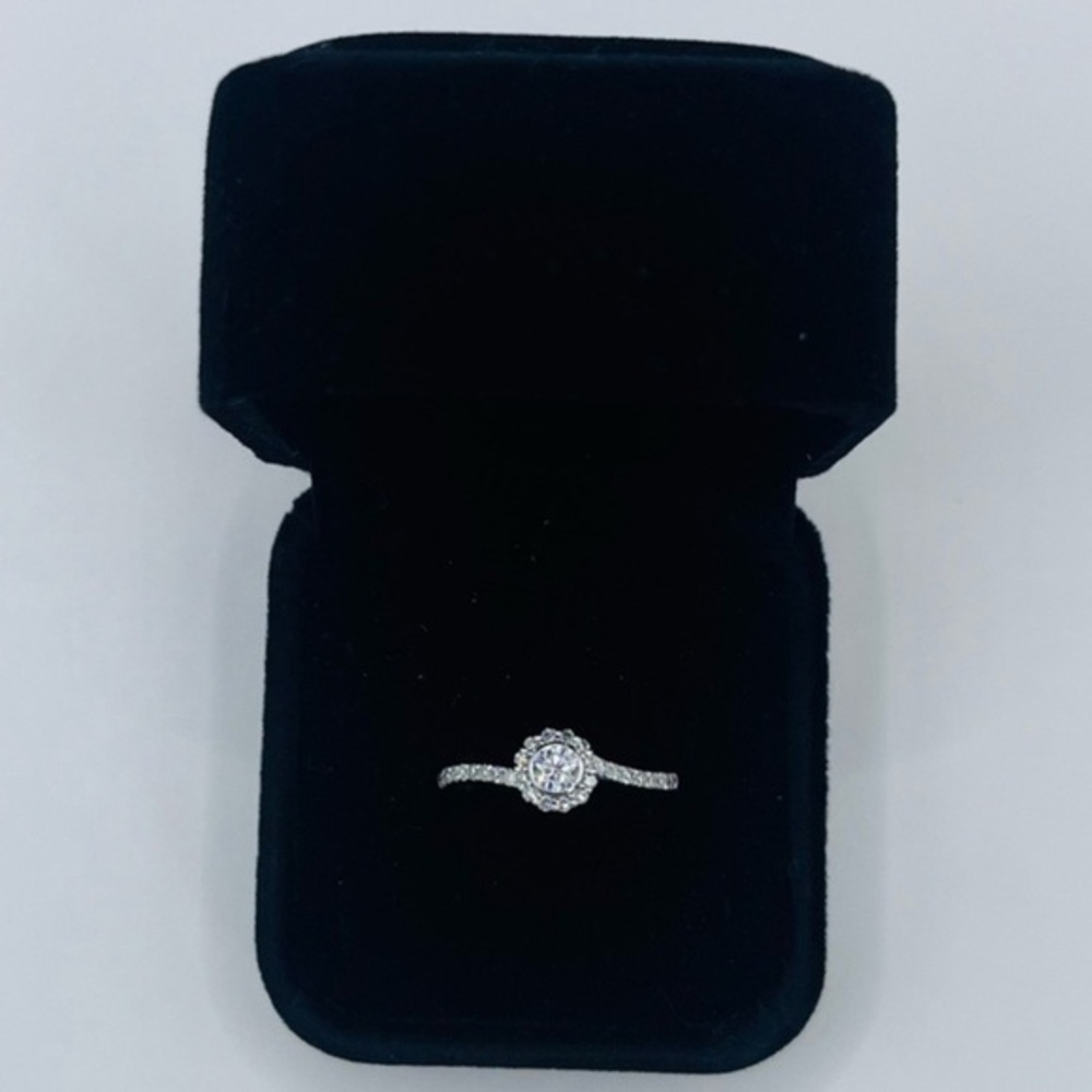 Round Brilliant .50 CT VS Lab Diamond Silver Ring